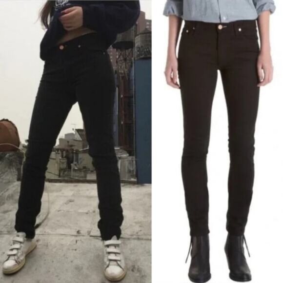 ACNE STUDIOS Flex S Wet Black Skinny Jean Size 28 x 32 - Picture 1 of 7